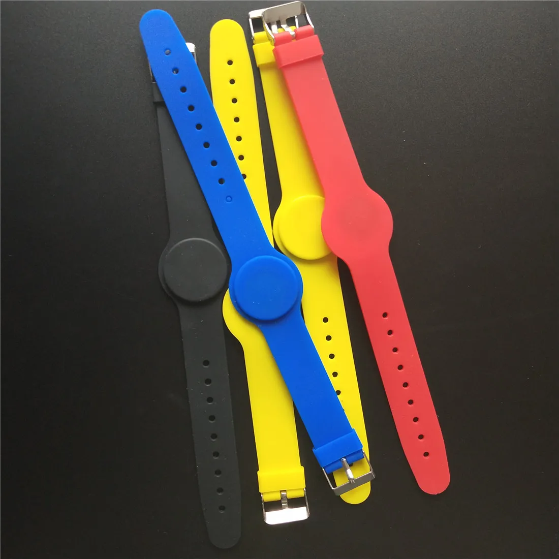 

13.56MHz RFID Silicone Wristband Bracelet NFC RF1108 Smart Proximity IC Card Waterproof for Access Control - 5PCS