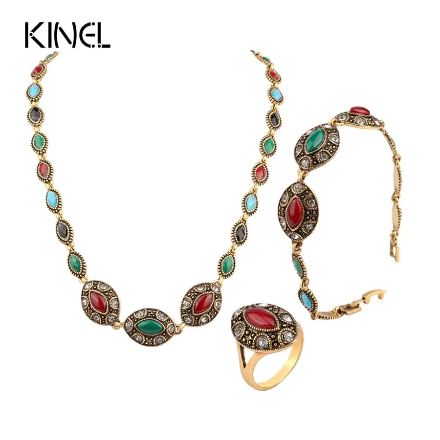 Buy New 2016 Turkey Jewelry Sets Necklace Bracelets And Rings For Women Gold
