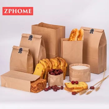 

100pcs Kraft Paper Bags Food Tea Small Gift Bags Sandwich Bread Bags Party Wedding Supplies Wrapping Gift Takeout Take Out Bags