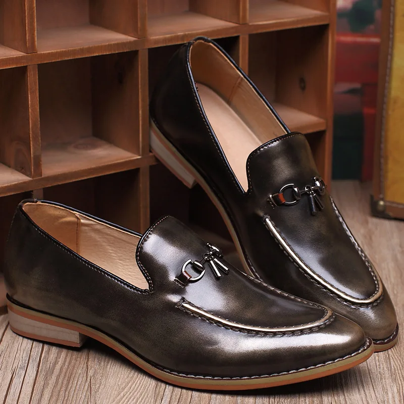 Hommes En Bout Les Pour De Nice Chaussures Qualité Pointu Britannique wine Haute Appartements Bronze Robe Mode Oxford Red silver D'affaires Officiel Cuir wy0vm8OPNn
