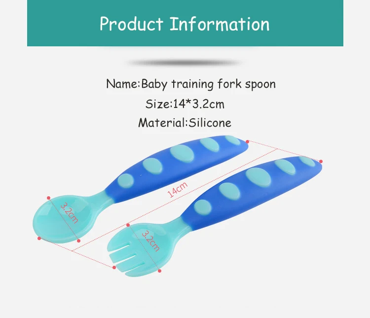 Детская посуда для кормления, температурная ложка, вилка, безопасная силиконовая посуда для обучения новорожденных, посуда