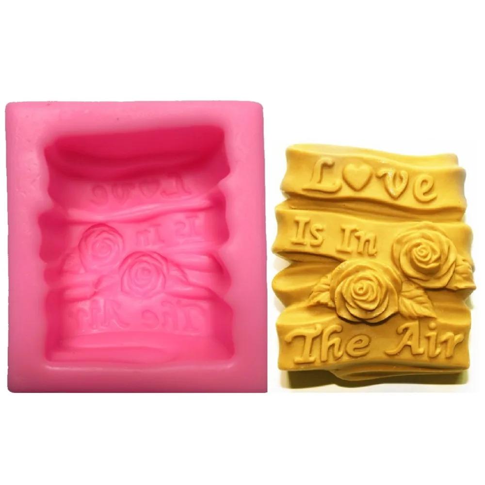 LOVE Heart Rose Wedding Valentine Wedding Gift 3D Silicone Soap Mold