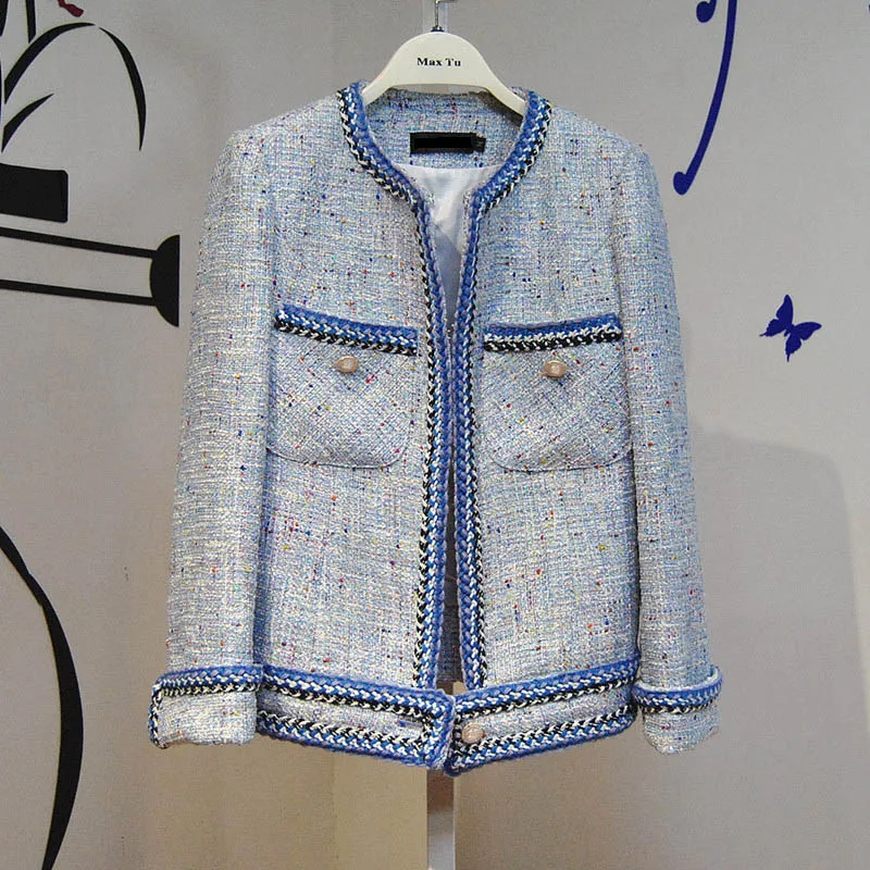 6xl De 5xl Jaqueta Taille Feminina Manteau Tweed Abrigos Plus Femmes Incroyable Base Veste 2017 Mujer Hiver Manteau Élégant Mince Et HqCAwS