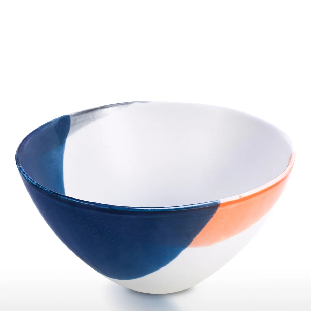 

8.3 inch Ceramic Bowl Soup Noodle Bowl Elegant White Orange Blue Elegant Large Bowls for Fruits Home Decor Kitchen Accessories