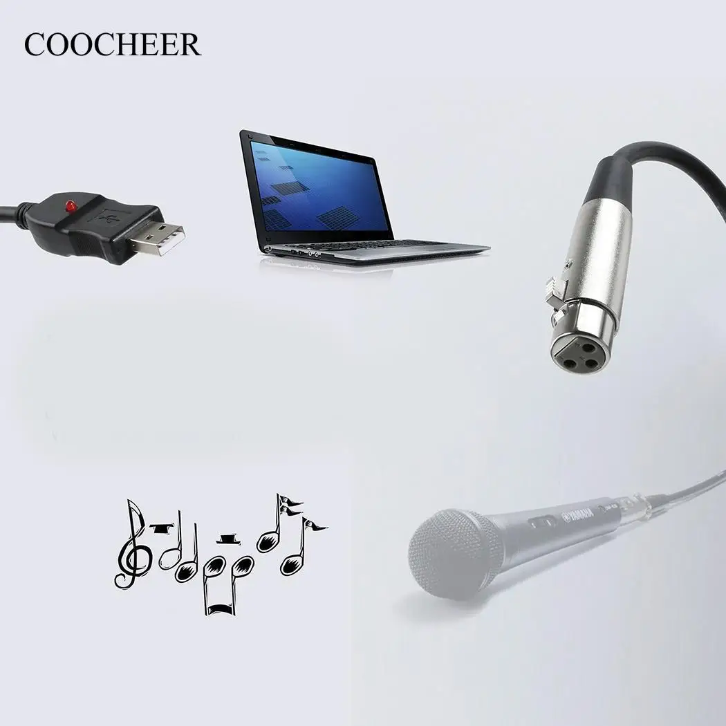 Кабель переходник для подключения к вокальный микрофон USB кабель XLR recorder| |