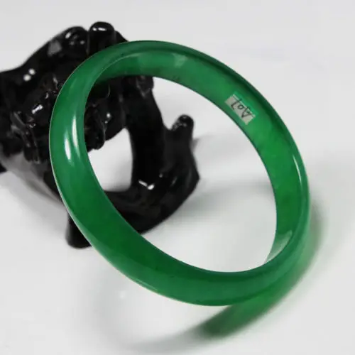 

A A07 69MM NATURAL FASHION BEAUTIFUL CHINA EMERALD GREEN JADE GEMS BANGLE BRACELET