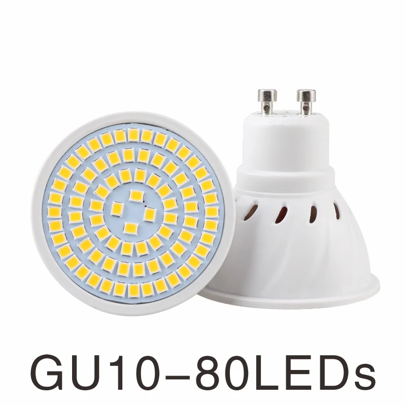 Светодиодный прожектор лампы 220V 230V E27 GU10 MR16 GU5.3 Точечный светильник SMD2835 48/60/80 светодиодный s Точечный светильник для Кухня домашний Декор Светильник Инж