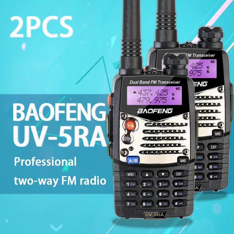 (2 PCS)Baofeng UV5RA Ham Two Way Radio walkie talkie Dual-Band Transceiver (Black)