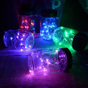 

2M 20 LED Solar Mason Can Lid Cap Light String LED Fairy Light Decorative String Light for Garden Yard Home Landscape