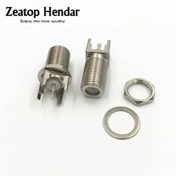 

100Pcs Brass F Thru Hole Female Jack to 4 Legged PCB Mount Solder Post Straight RF Coaxial Adapter Connector