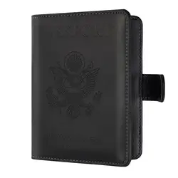 Бренд кошелек Для мужчин Для женщин унисекс, однотонный держатель для карт на застежке антимагнитных чехол для карты сумка паспортный