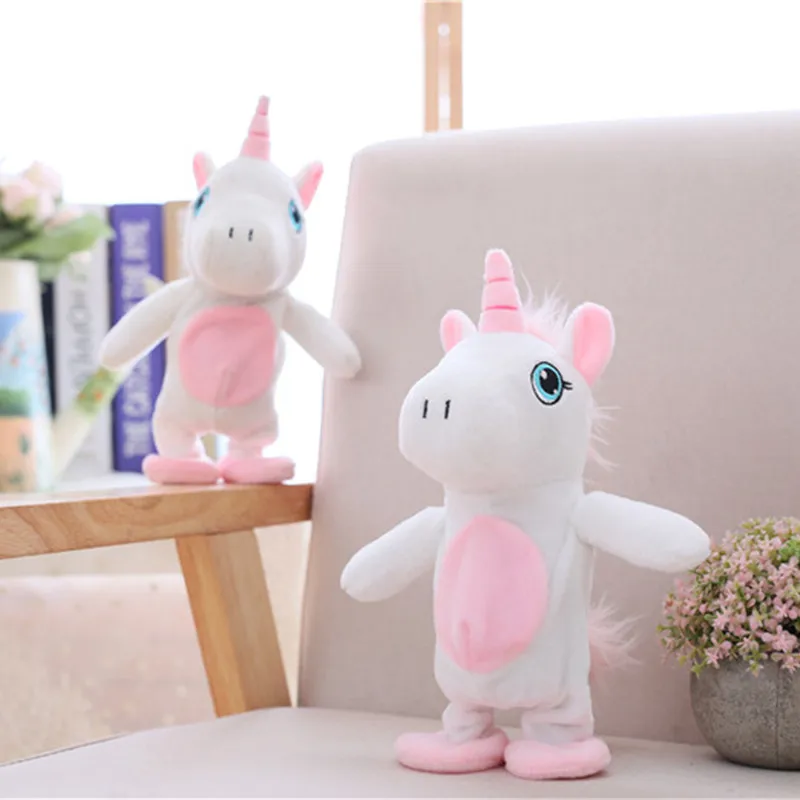 MIAOOWA 1PC 25CM Unicorn Walking&Talking Stuffed Animal Plush Lovely Horse Toy Sound Record Plush Unicorn Birthday Gift for kids MIAOOWA 1PC 25CM Unicorn Walking&Talking Stuffed Animal Plush Lovely Horse Toy Sound Record Plush Unicorn Birthday Gift for kids