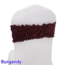 Burgandy цвет атласное кресло шарф свадебное украшение Подвязка из лайкры и спандекса подходит для всех стульев юбка-пузырь в складку лук галстук отель Вечерние
