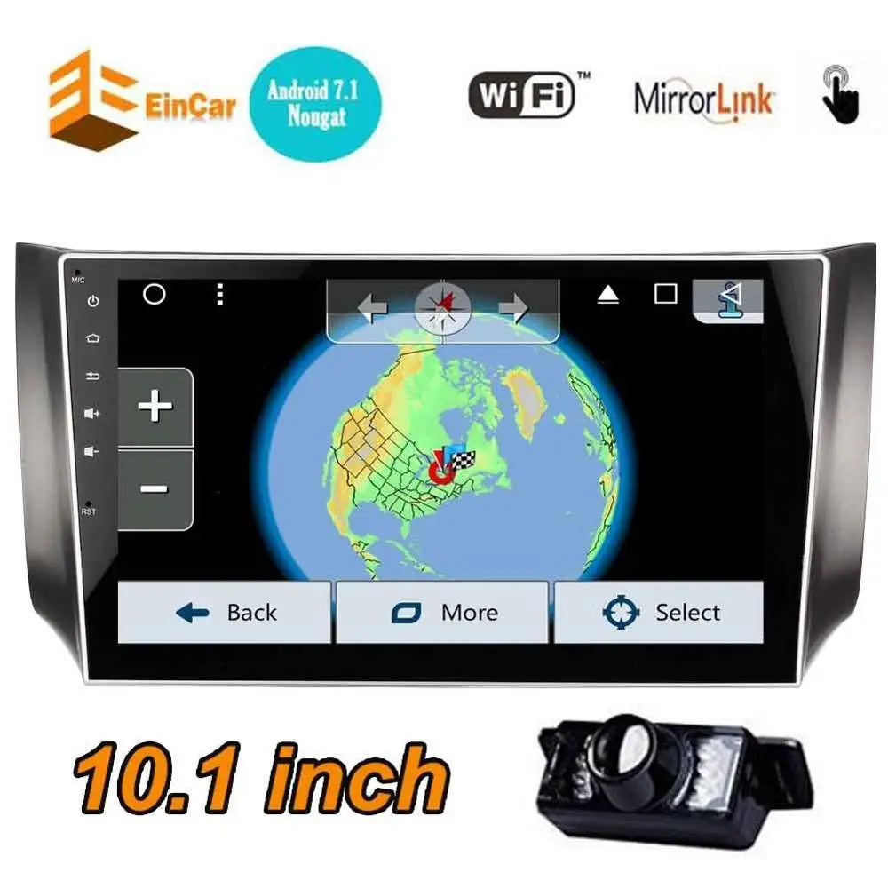 Top Eincar 10.1 inch Android 7.1 Car Radio 2 Din Stereo with Autoradio for Nissan Support GPS BT 3G/4G WIFI CAM-IN OBD2 1080P DAB+ 0