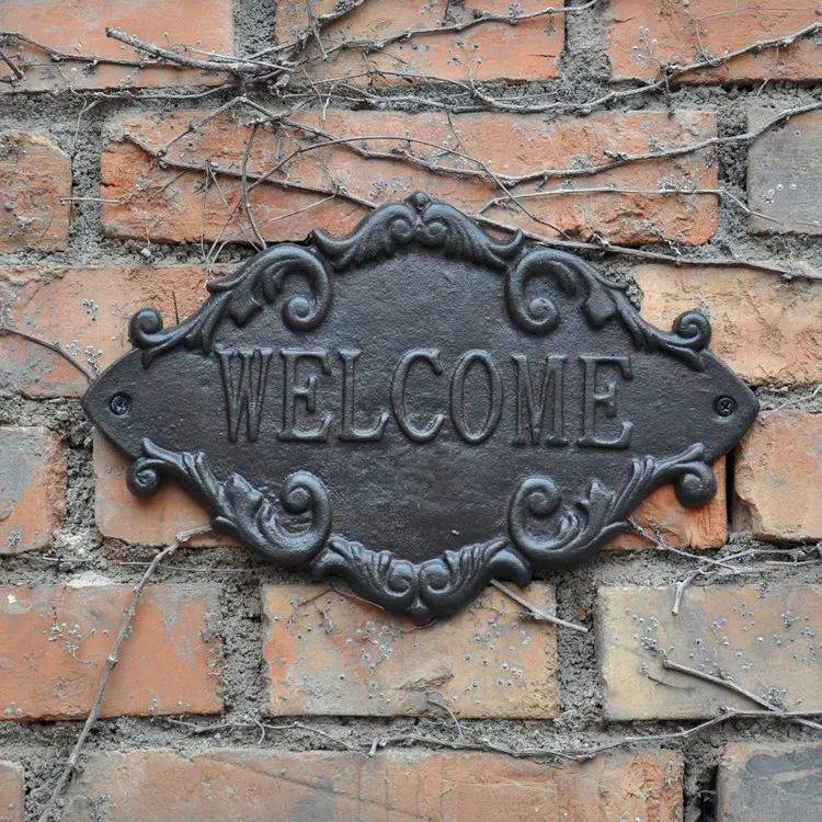 2 Pieces Country Outdoor Metal Door Sign Vintage Cast