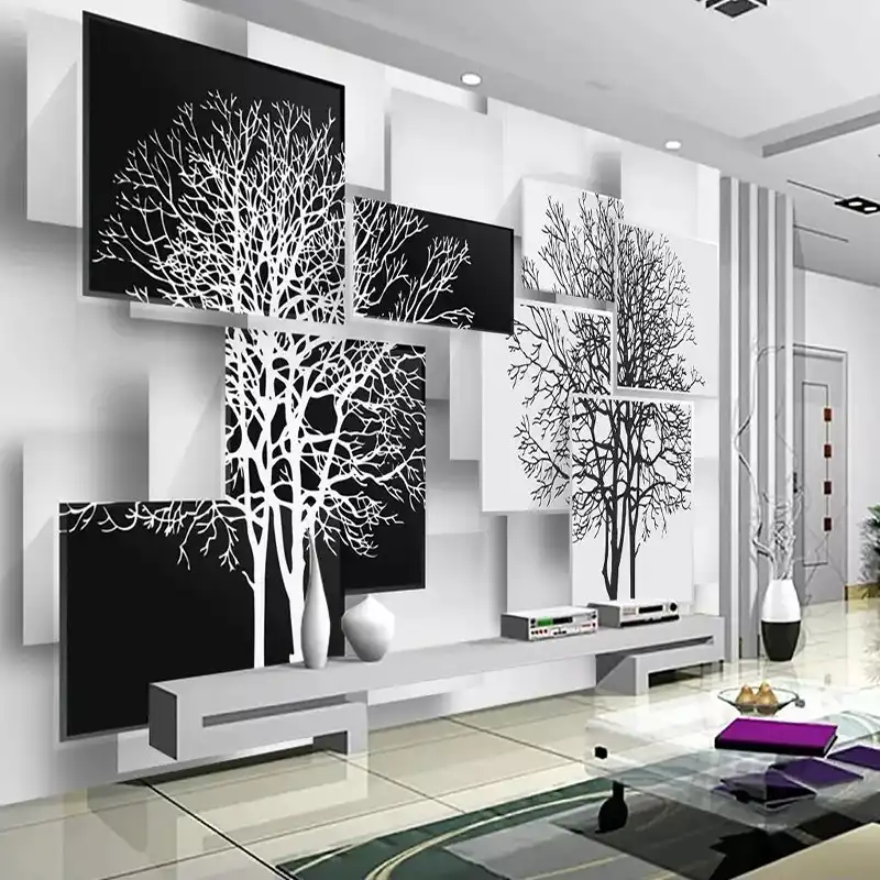 Detail Feedback Questions About Decorative Wallpaper Series Simple Decorative Wallpaper Series Simple Black And White Tree Tv Background Wall