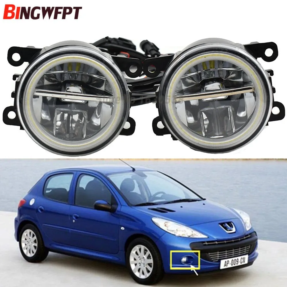 2 шт. Автомобильные светодиодные лампы ангельские глазки для Peugeot 206 + T3E 2009 2012|Фара
