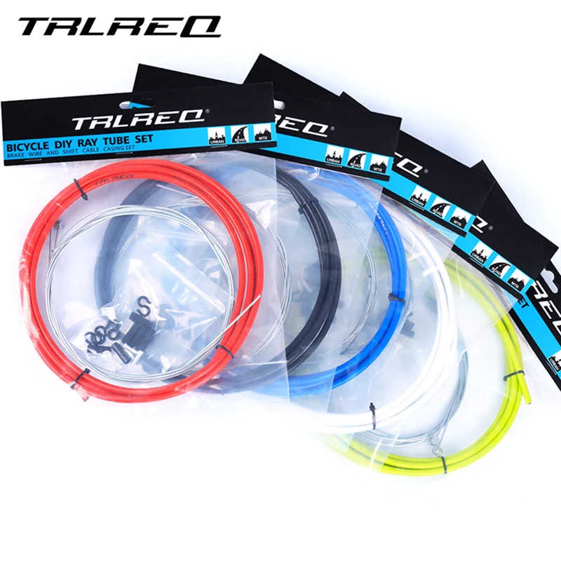 CLEAR BLUE Bicycle 5mm LINED brake cable housing and hardware kit BMX MTB