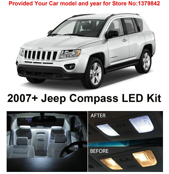 Us 13 1 31 Off Free Shipping 4pcs Lot Car Styling Xenon White Package Kit Led Interior Lights For Jeep Compass 2007 Up In Signal Lamp From