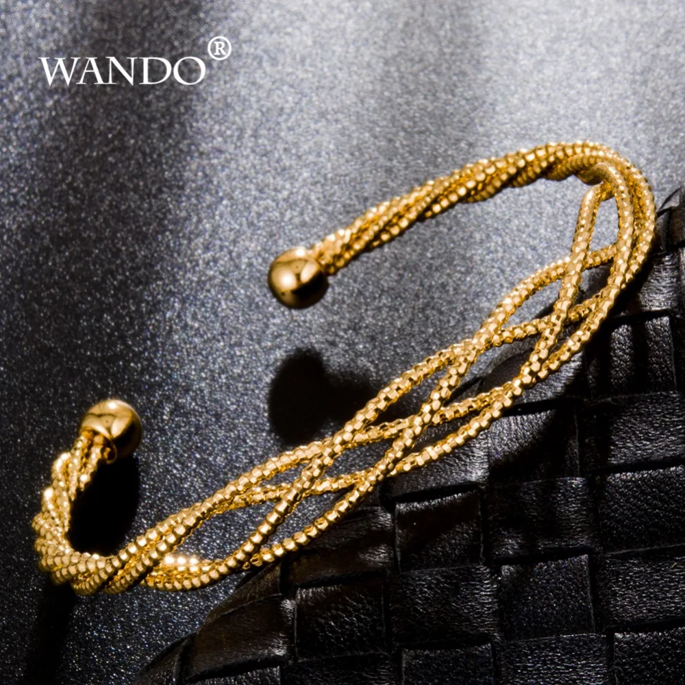 WANDO 1 шт. новинка Яркие Браслеты и браслеты в эфиопском стиле золотого цвета