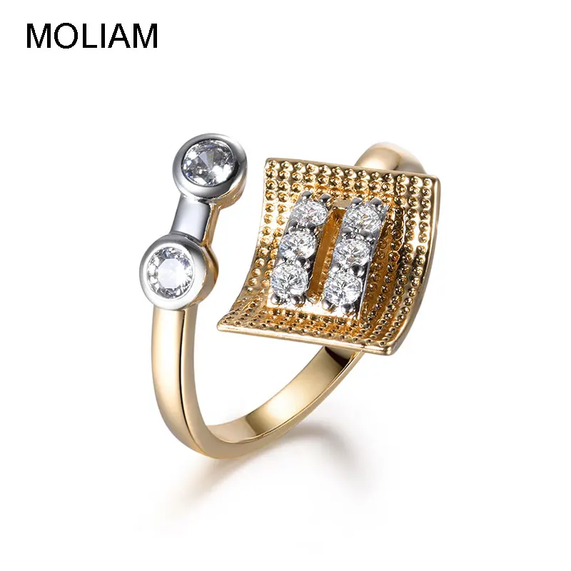 

MOLIAM High Quality Cubic Zirconia Finger Rings for Women Ladies Round & Square Geometric Open Ring Unique Jewelry Gift MLR718