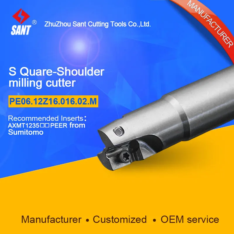 

Durable high precision CNC lathe machining center indexable square shoulder milling tools holder PE06.12Z16.016.02.M