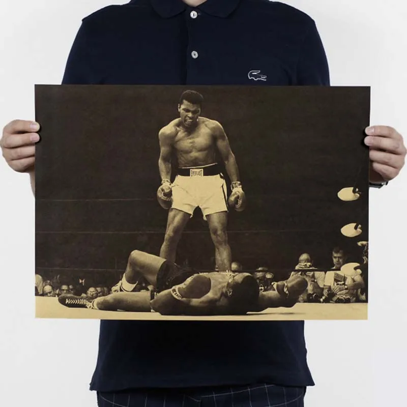 

Sale Special Offer for Wall Home Decoration Wall Stickers Ko From The Boxing Ali Vintage Poster Wall Decor Retro Store Bar