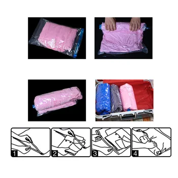 

Manual Roll Vacuum Compressed Clothes Storage Travel Bag Moisture-proof Dustproof Clothing Compression Pack