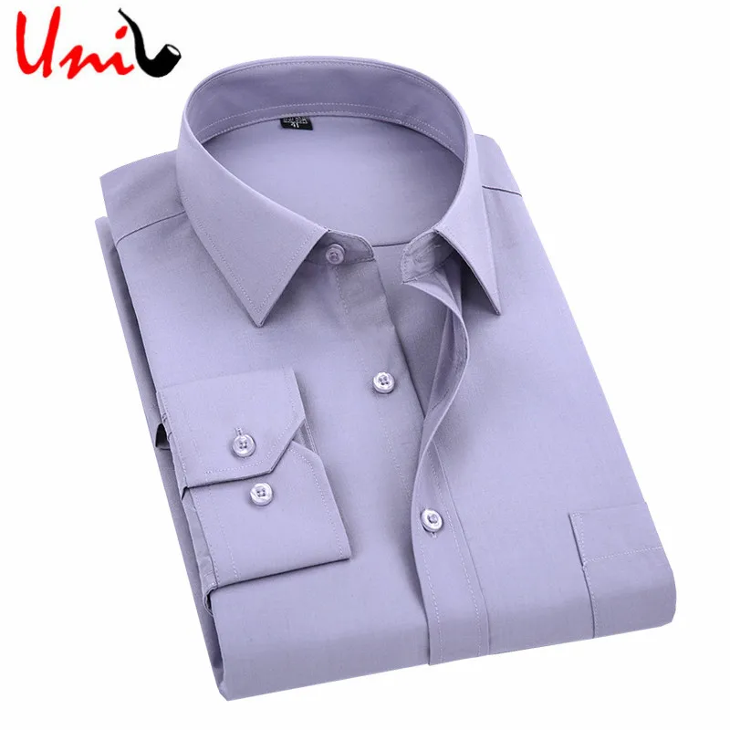 Plus Size 5XL 2016 Spring Men Dress Shirts Pure Color Men s Long Sleeve Korean Shirt