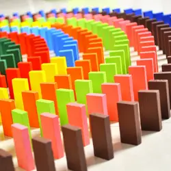 120 шт красочные деревянные домино головоломка Монтессори обучающие игры Игрушки для раннего обучения для детей