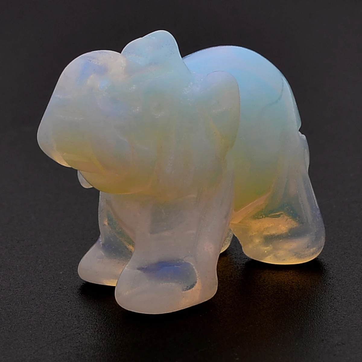 1pcs Mayitr Gem Stone Decoration Crafts Hand Carved Elephant Opal Home Decor Lucky Ornament Craft 15''