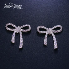 Романтический бабочкой серьги стержня с AAA циркон мелкие заклепки ухо для Для женщин Кристалл Свадебные серьги подарок brinco