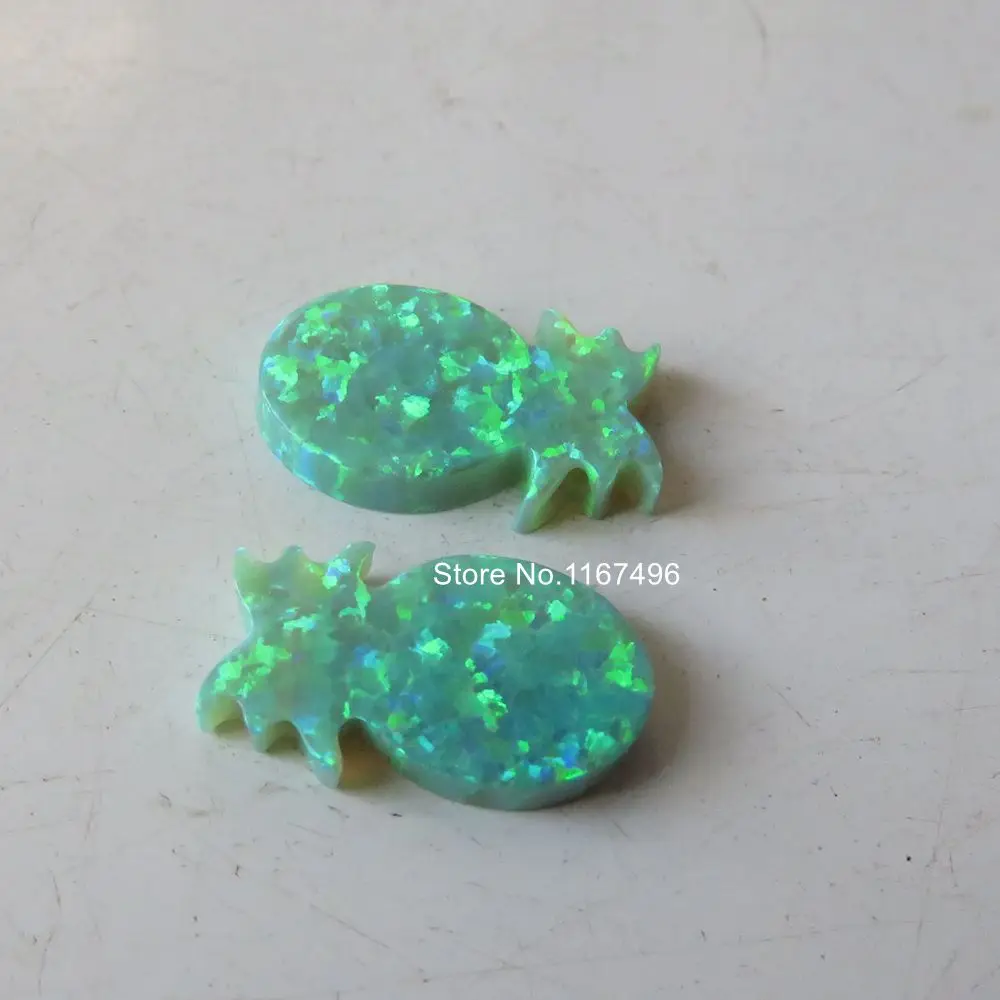 20pc/lot OP11 Kiwi Green Pineapple Opal 8x14mm Pineapple Opal Synthetic Fruit Pineapple Opal