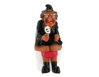 Funny Sound Activated Toilet Witch Joke Trick Toy (Black) |