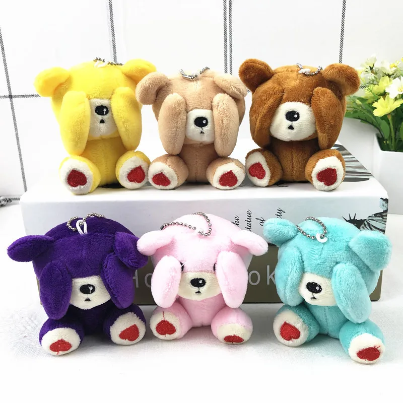 

Creative Plush Toys Shy Bear Backpack Keychain Pendant Bear Bouquet Material Filled Animal Children Toys Child Girl Gift