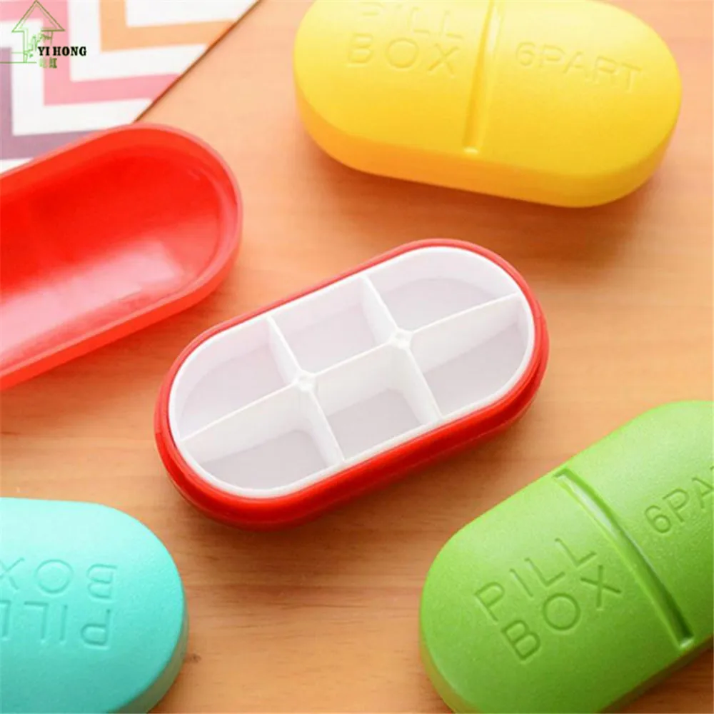 YI HONG Newest Portable Mini 4 6 Lattice Medicine Pill Box Drug Storage