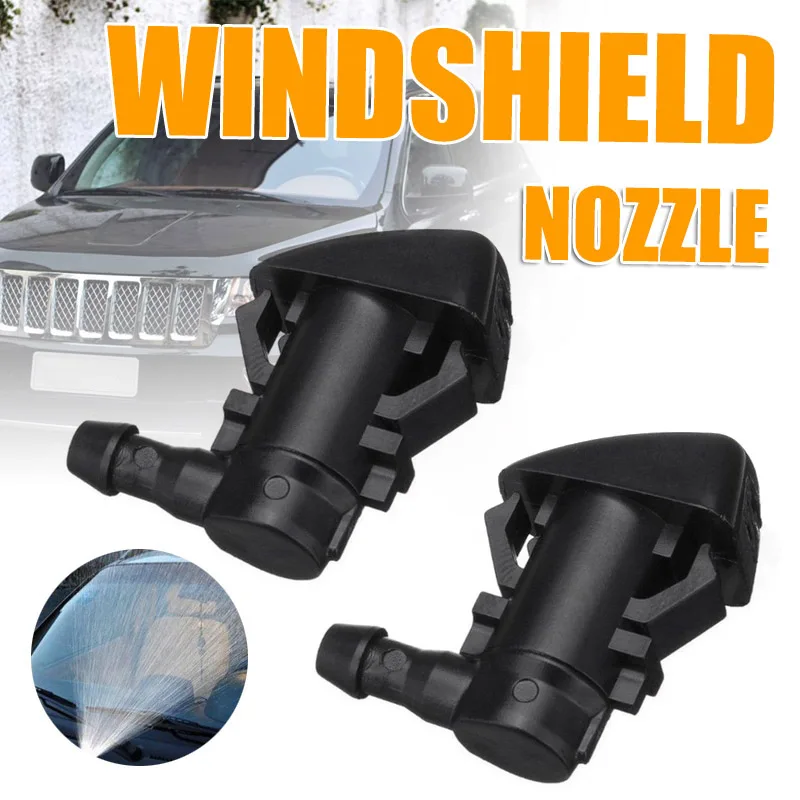 For Jeep 2pcs Plastic Windshield Wiper Spray Jet Washer Nozzle Support Grand Cherokee 05-18 Accessories