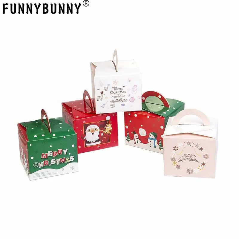 FUNNYBUNNY 5 шт рождественские коробки для конфет бумажные подарочные с