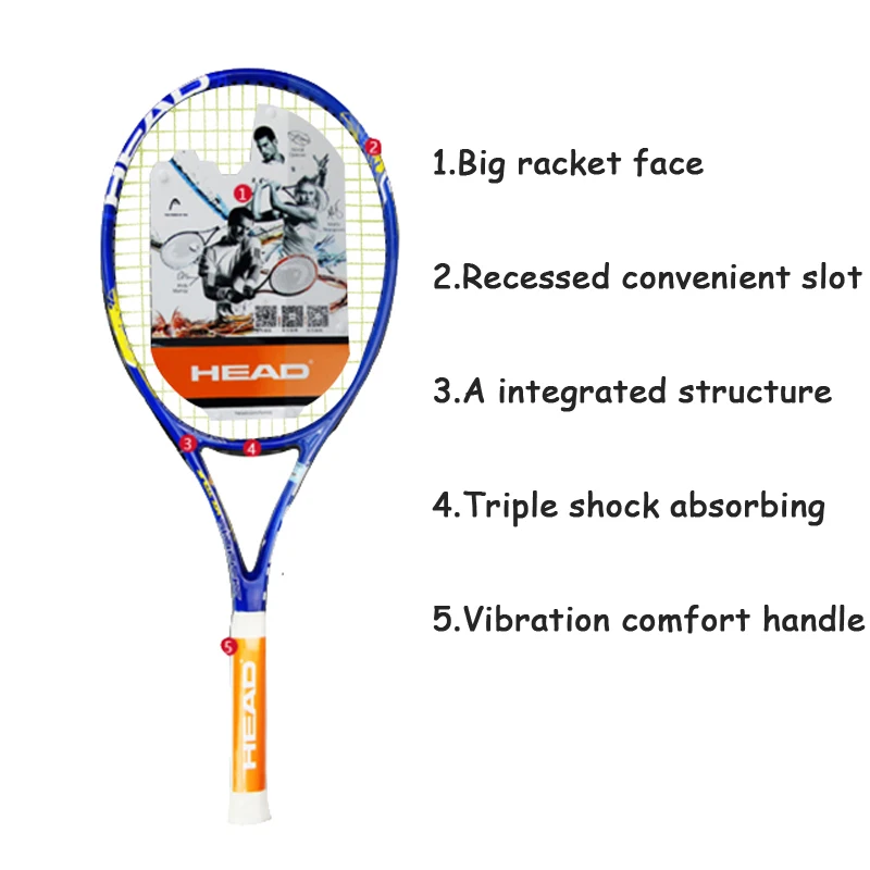 Головная теннисная ракетка 4 1/2, мягкая ракетка MP, общий обод для начинающих мужчин и женщин с теннисной сумкой, ракетка для тенниса