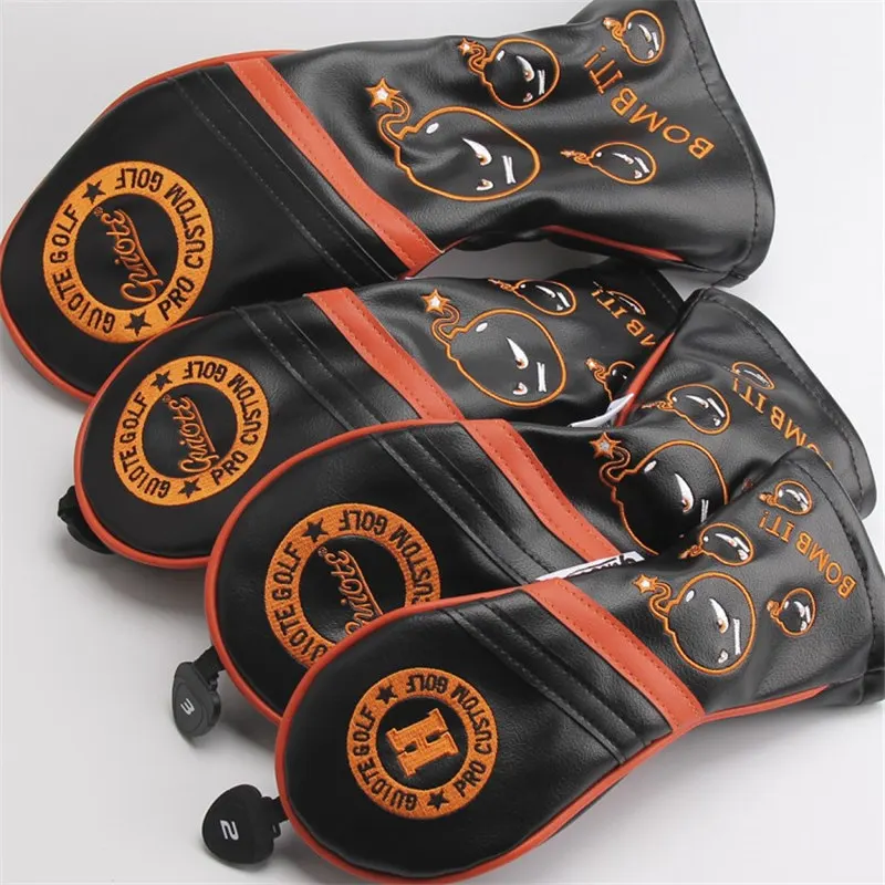 [2 Colors] BOMB IT! Golf Woods Head Covers Driver Fairways Hybrid HeadCover Set Vintage Series 135H 4pcs/lot For Men Women