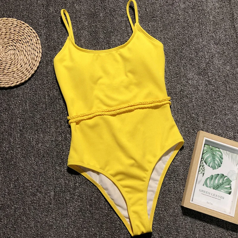 Сексуальный слитный купальник с блестящими лямками, женский купальник, открытая спина, стринги, бикини, купальный костюм, одноцветная пляжная одежда, бразильский Монокини