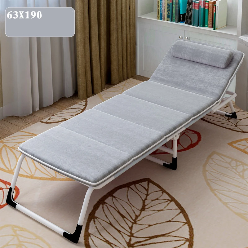 Multifunctional Simple Modern Folding Single Bed Household Office Leisure Noon Break Sun Chairs Beach Balcony Lying Bed