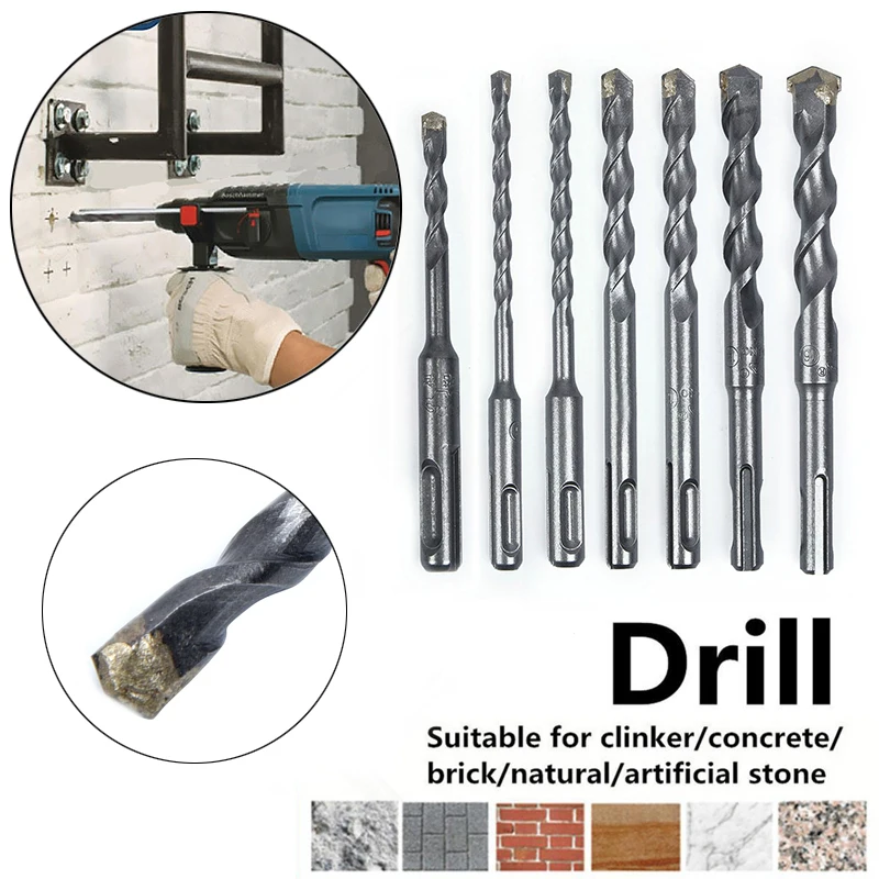 

Masonry Round Handle Hammer Drill Bits For Concrete Brick Tungsten Sds Plus Tool Metal Drill Bit Home Garden Supplies