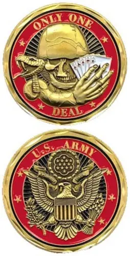 

Custom coins low price Military US Army Challenge Coin Only One Deal Scull & Cross Bones New oem metal milirary coins FH810233