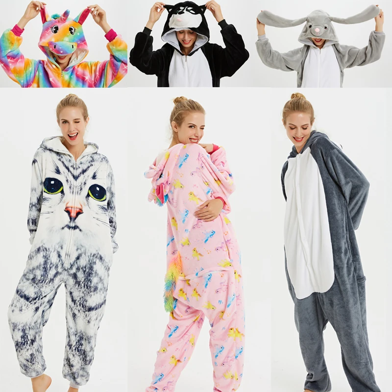 

Womens Adults Pijamas Kigurumi Pajama Animal Unicorn Shark Onesie Women Couple Winter Pajamas Suit Kegurumi Sleepwear Flannel