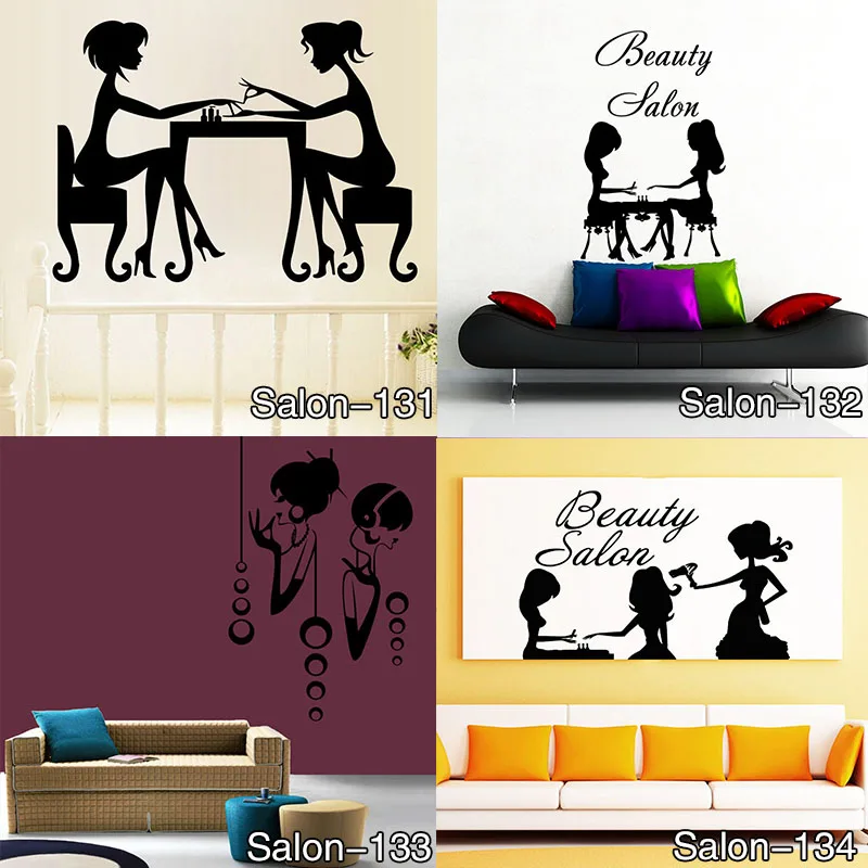 Sexy Lady With Long Hair Wall Decals Beauty Salon Removable Vinyl Decor Sticker Mural For Living Room | Дом и сад