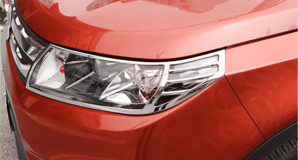 

JINGHANG ABS Chrome Car Front Headlight + Rear Tail Light Lamp Cover Trim For 16-18 Suzuki Vitara 2016 2017 2018