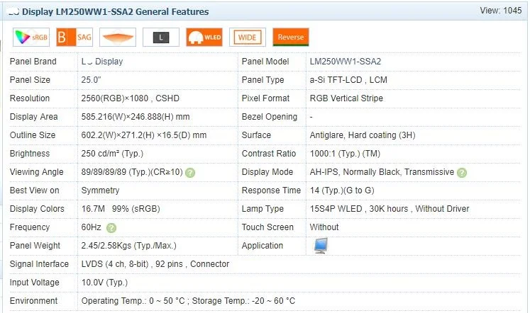 LM250WW1 SS A1 светодиодный экран дисплея без полей с DP HDMI LVDS контроллер плата драйвера для Diy рабочего монитора 21:9