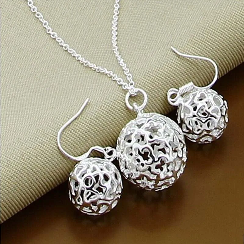 Free Shipping, trendy Women jewelry set, Silver plated jewelry, silver plated necklace