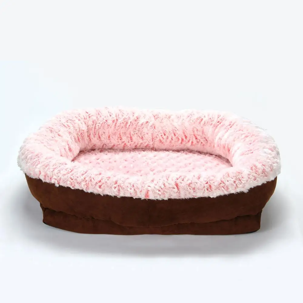 Petalent розовый бархат ПЭТ кровать для Бишон/Пудель/Тедди, два размера, розовый и бронв